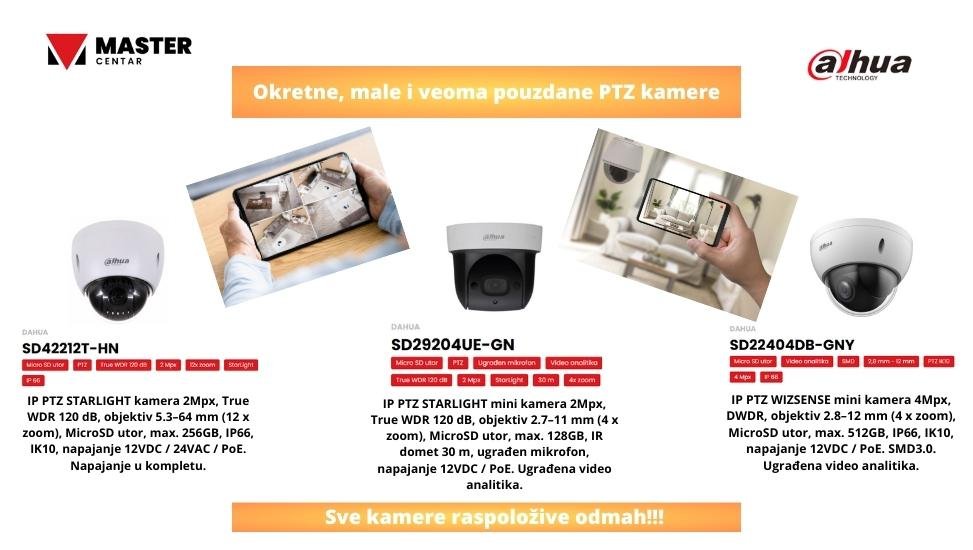Okretne, male i veoma pouzdane PTZ kamere